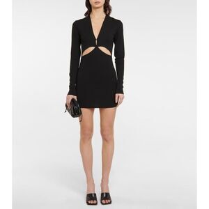 Black Long-Sleeve Cutout Mini Dress